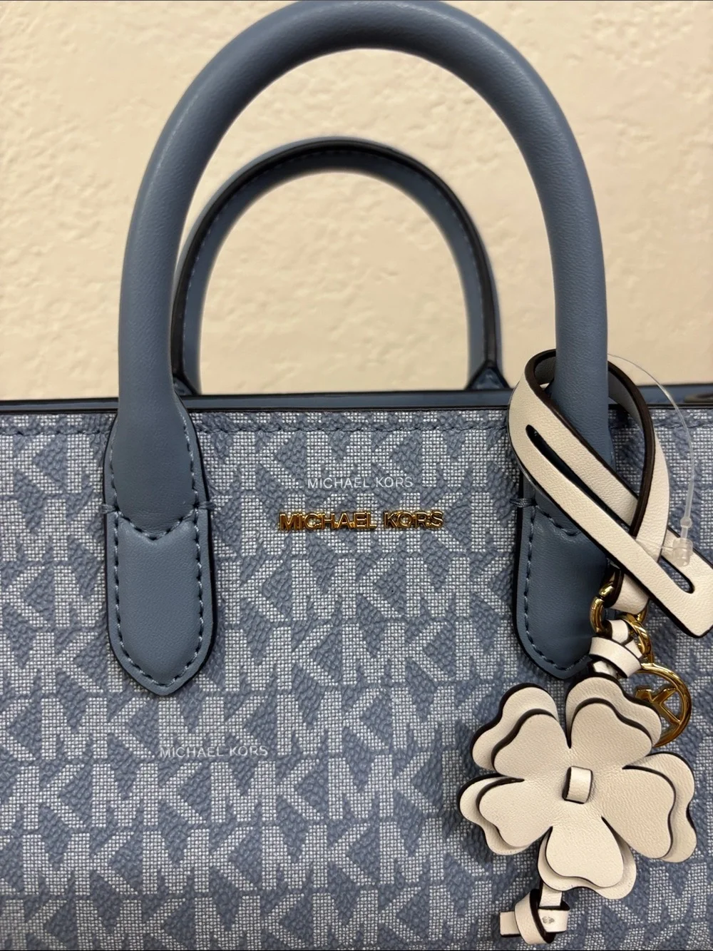 Michael Kors mini Monogram crossbody Chambray blue